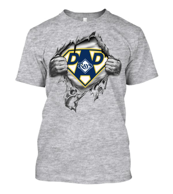 Dad Rays Superhero Logo Torn Effect T-Shirt