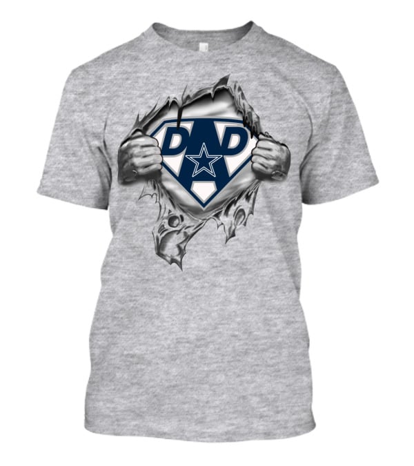 Dallas Cowboys Super Dad Star Badge With Ripped Effect T-Shirt