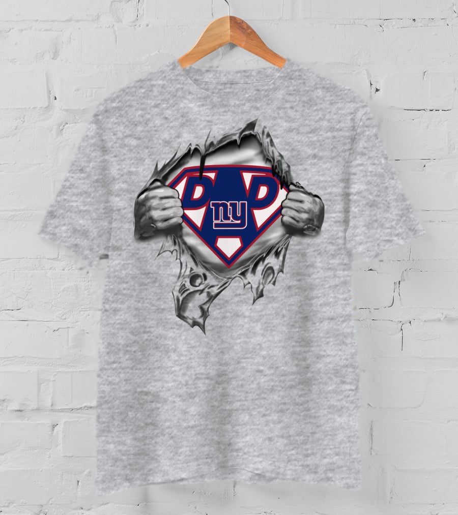 Dad Ny Super Dad Giants Fan Superhero Tribute T-Shirt