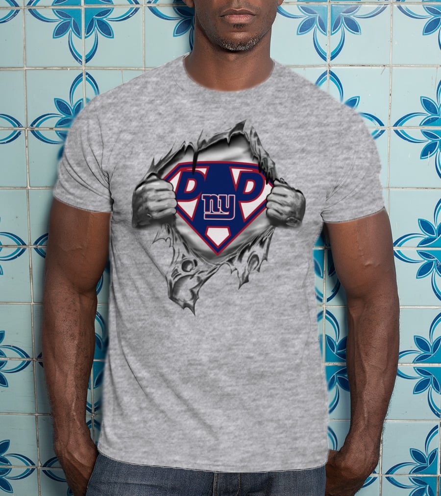 Dad Ny Super Dad Giants Fan Superhero Tribute T-Shirt