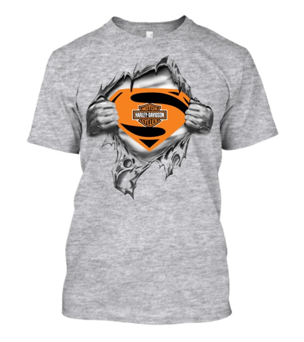 Harley Davidson Superman Logo Rip Motorcycles T-Shirt