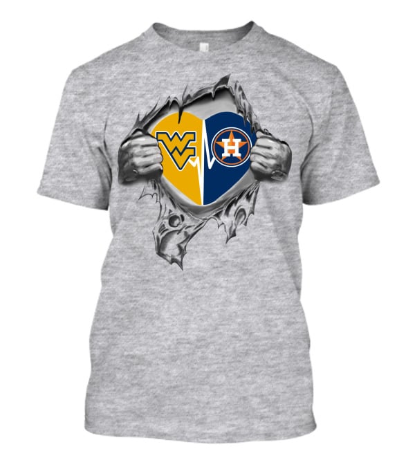 West Virginia Mountaineers Astros Heart T-Shirt