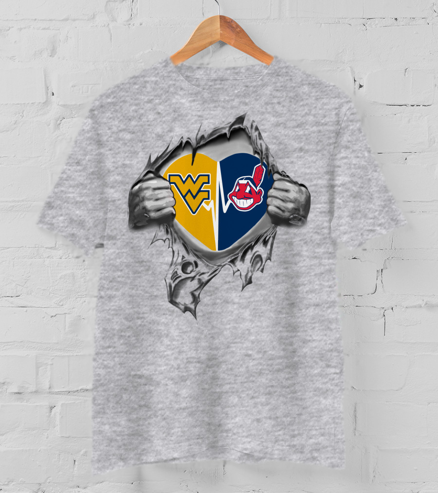 West Virginia Mountaineers Indians Heart Logo Blend T-Shirt