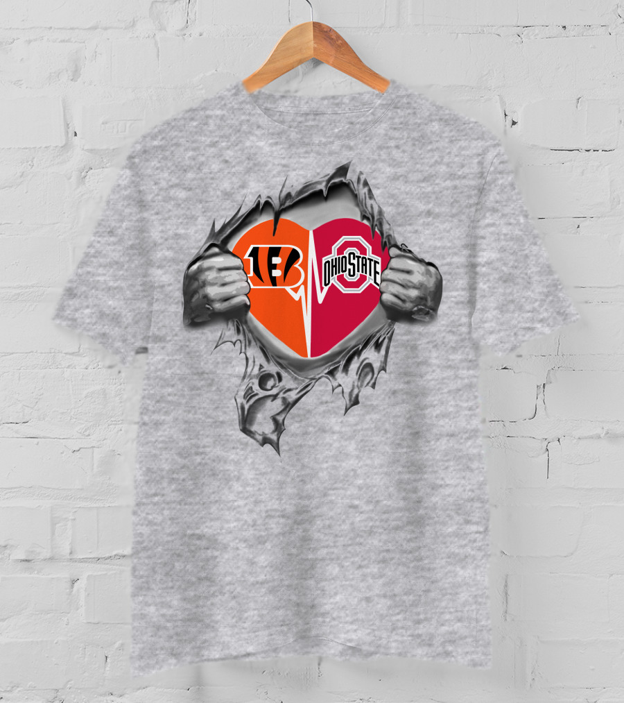 Bengals Ohio State Buckeyes Heart Fan Loyalty T-Shirt