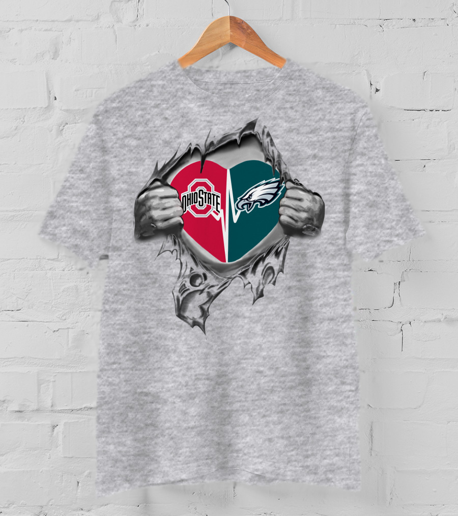 Ohio State Buckeyes Philadelphia Eagles It's In My Heart Fan Pride T-Shirt