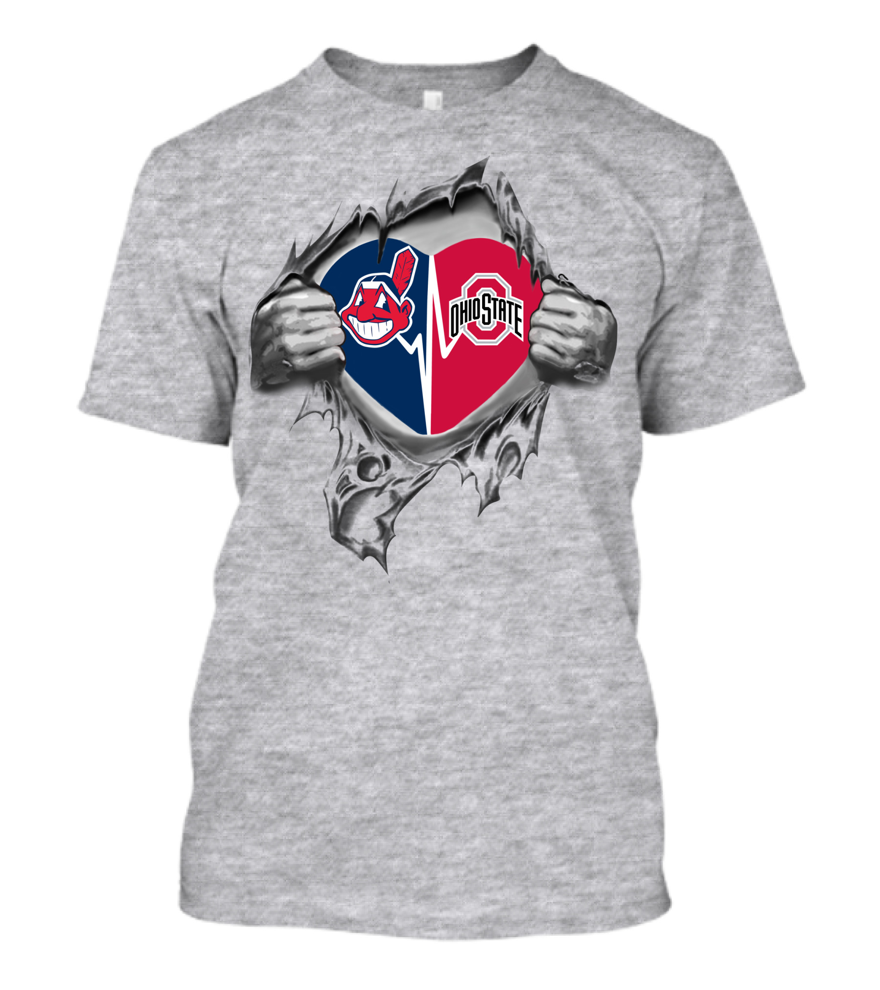 Indians Heart Ohio State Buckeyes Split T-Shirt