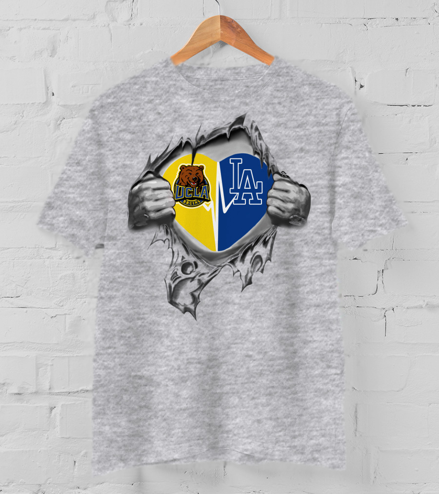 Ucla Bruins Dodgers Heart Torn Open T-Shirt