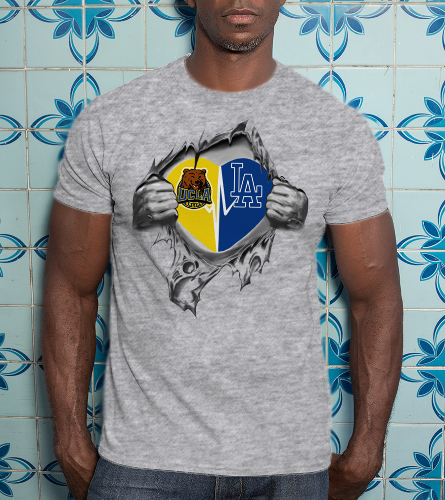 Ucla Bruins Dodgers Heart Torn Open T-Shirt