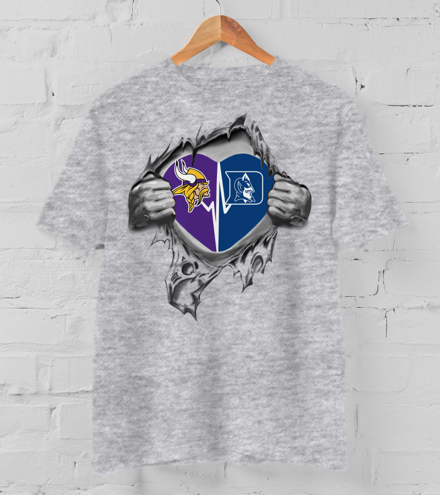 Vikings And Duke Heart Split T-Shirt