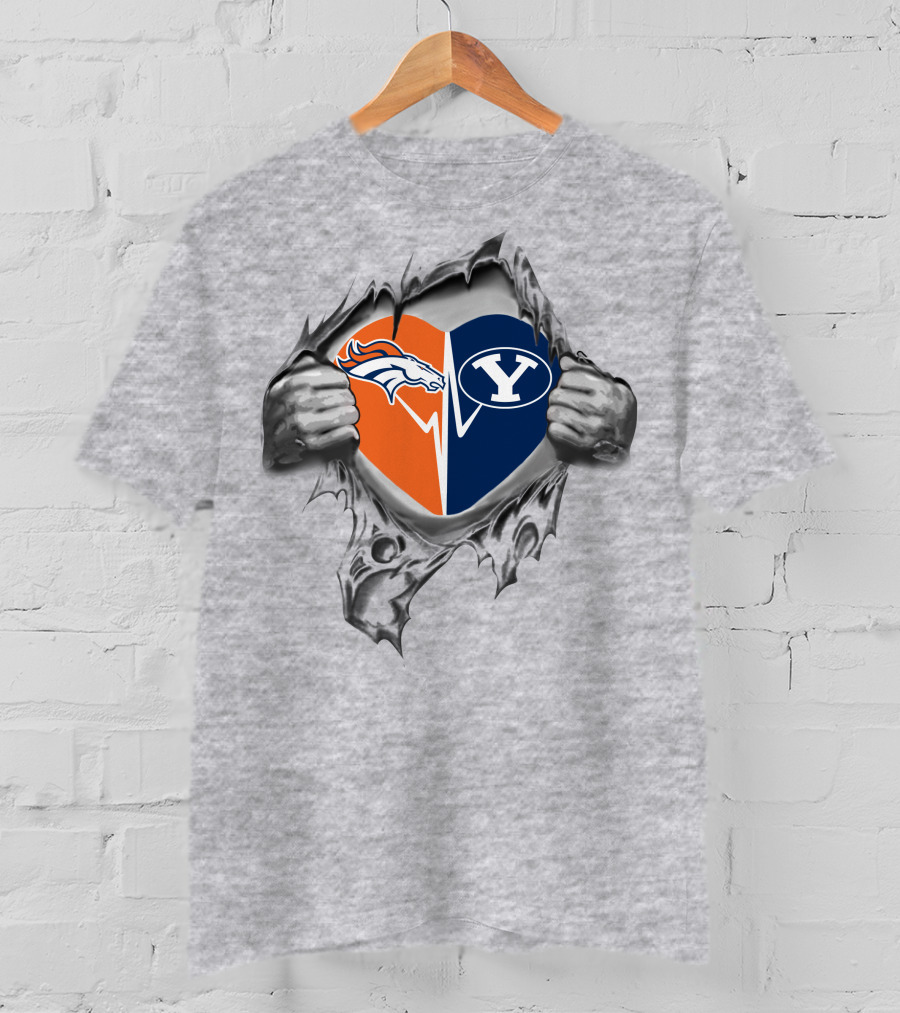 Broncos Byu Heartbeat Passion Revealed T-Shirt