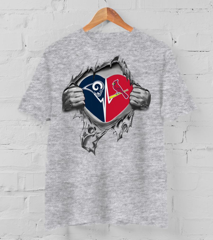 Rams Louis Cardinals Heart Logo Blend T-Shirt