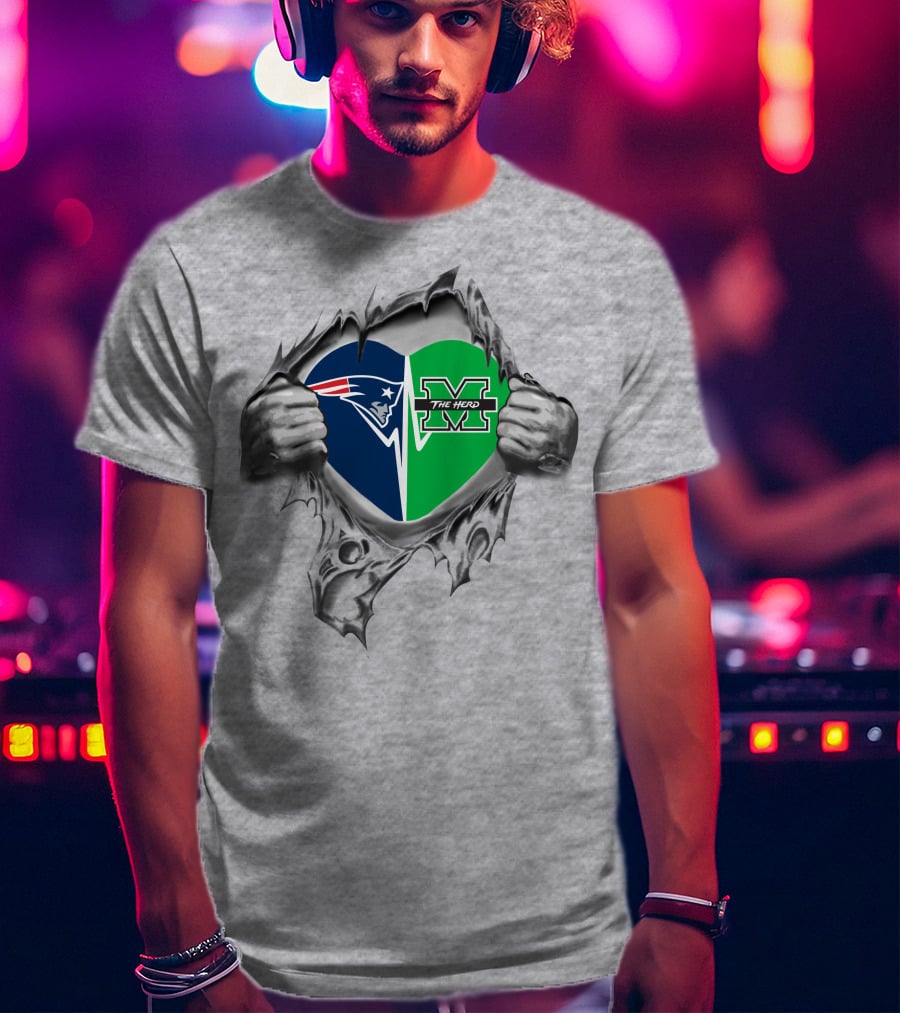 Patriots Marshall The Herd Heart T-Shirt