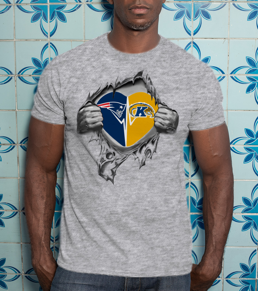Patriots Kent State Heart Torn Open Display T-Shirt