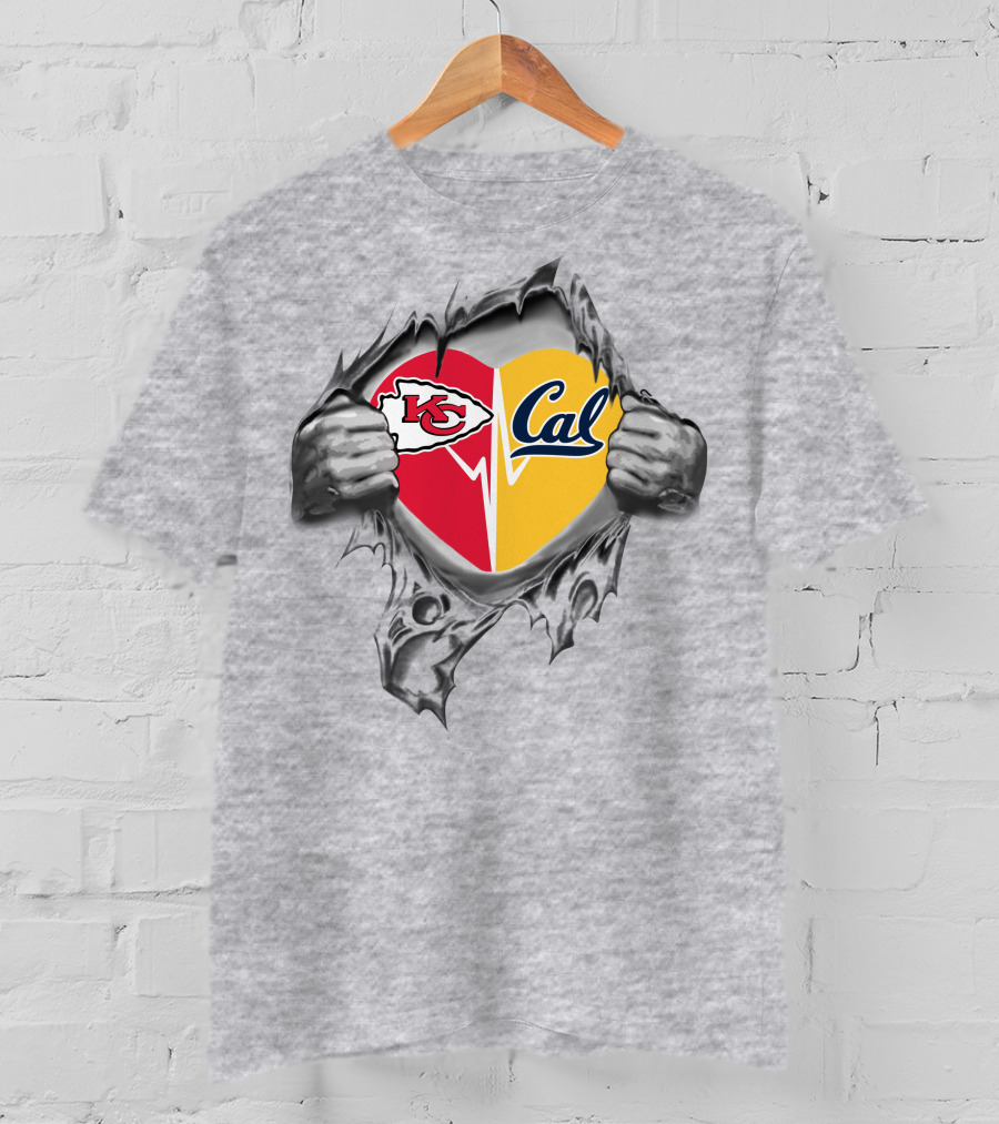 Chiefs Cal Heart Torn Open Revealing Loyalty T-Shirt