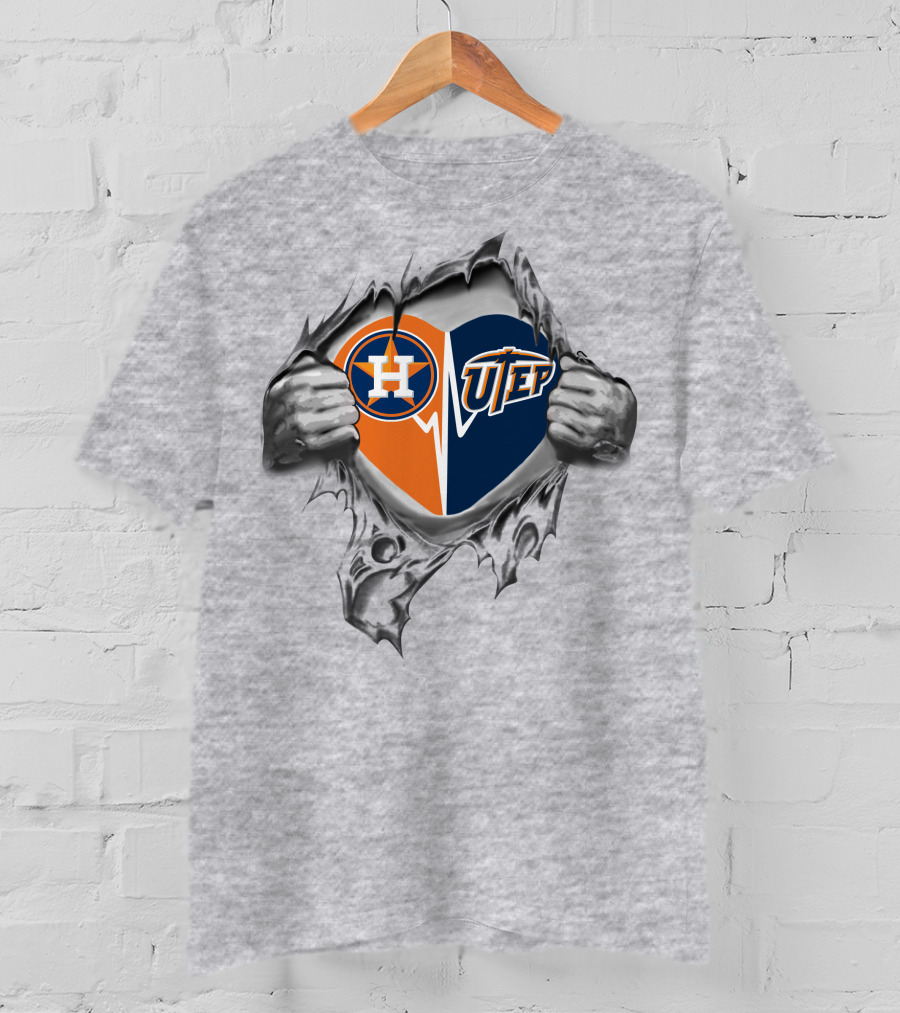 Astros Utep Heart El Paso Miners Fan Spirit T-Shirt
