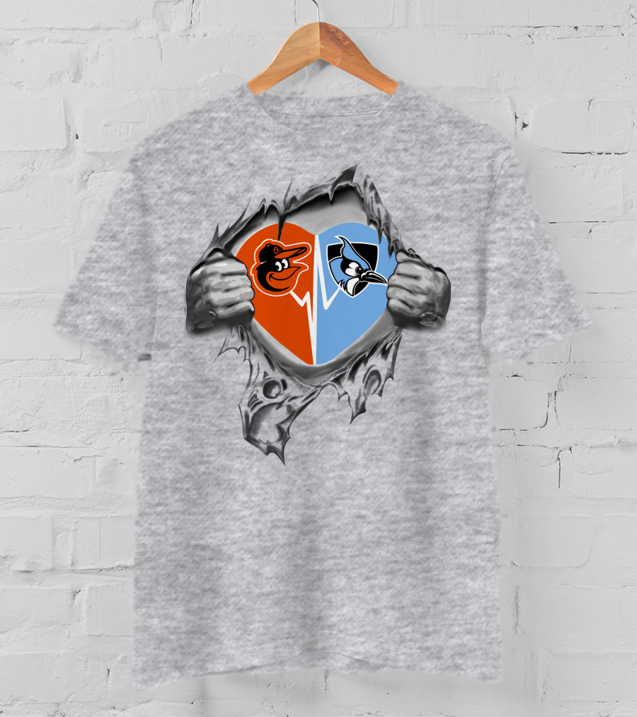 Orioles Johns Hopkins Heart Split T-Shirt