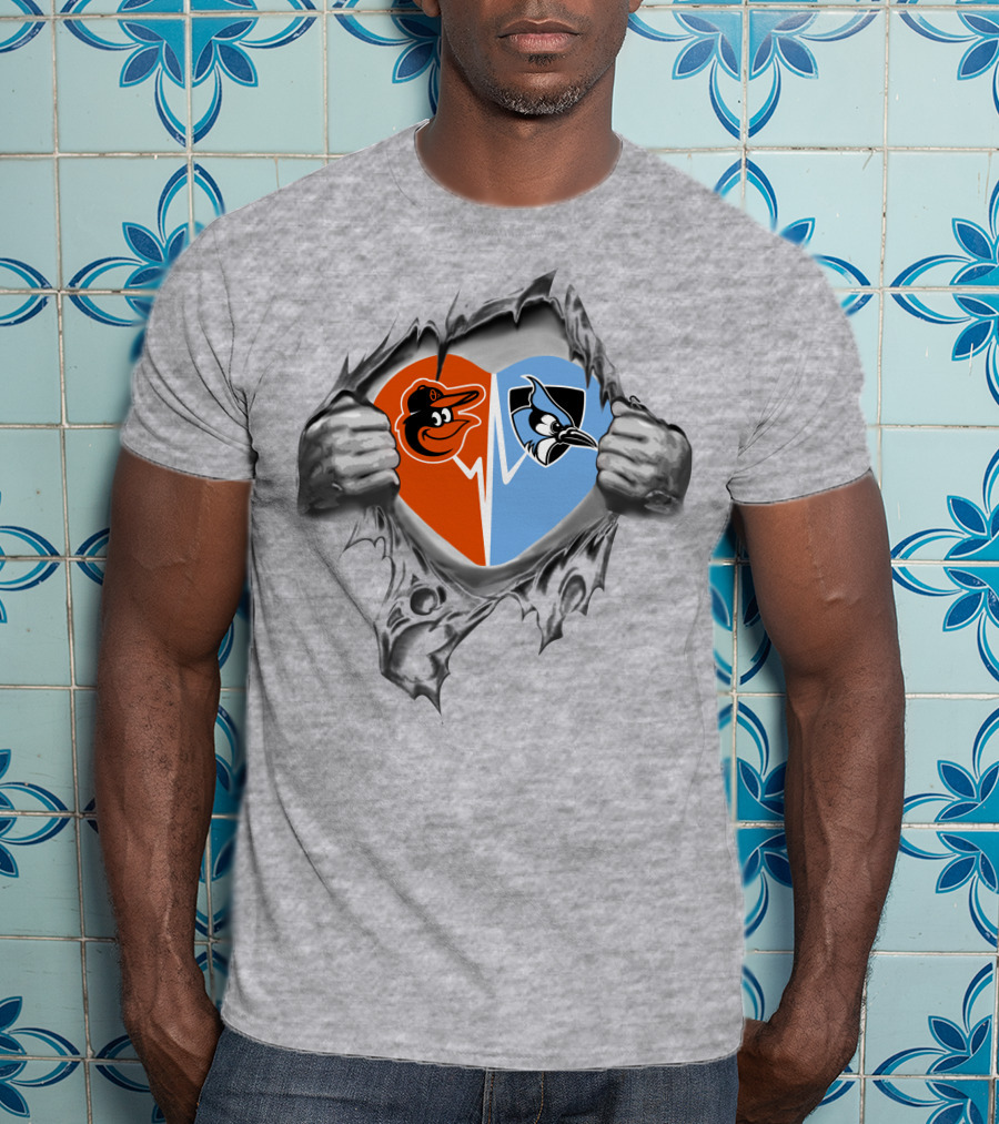 Orioles Johns Hopkins Heart Split T-Shirt