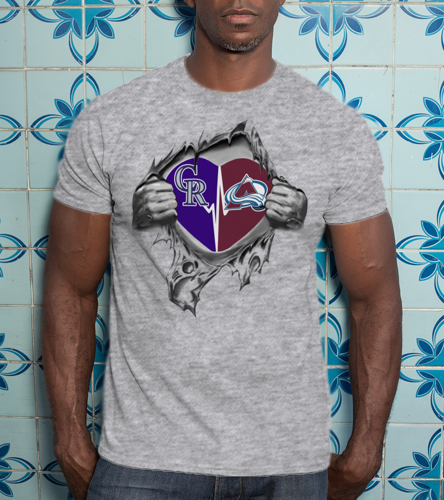 Rockies Avalanche Heartbeat Passion T-Shirt