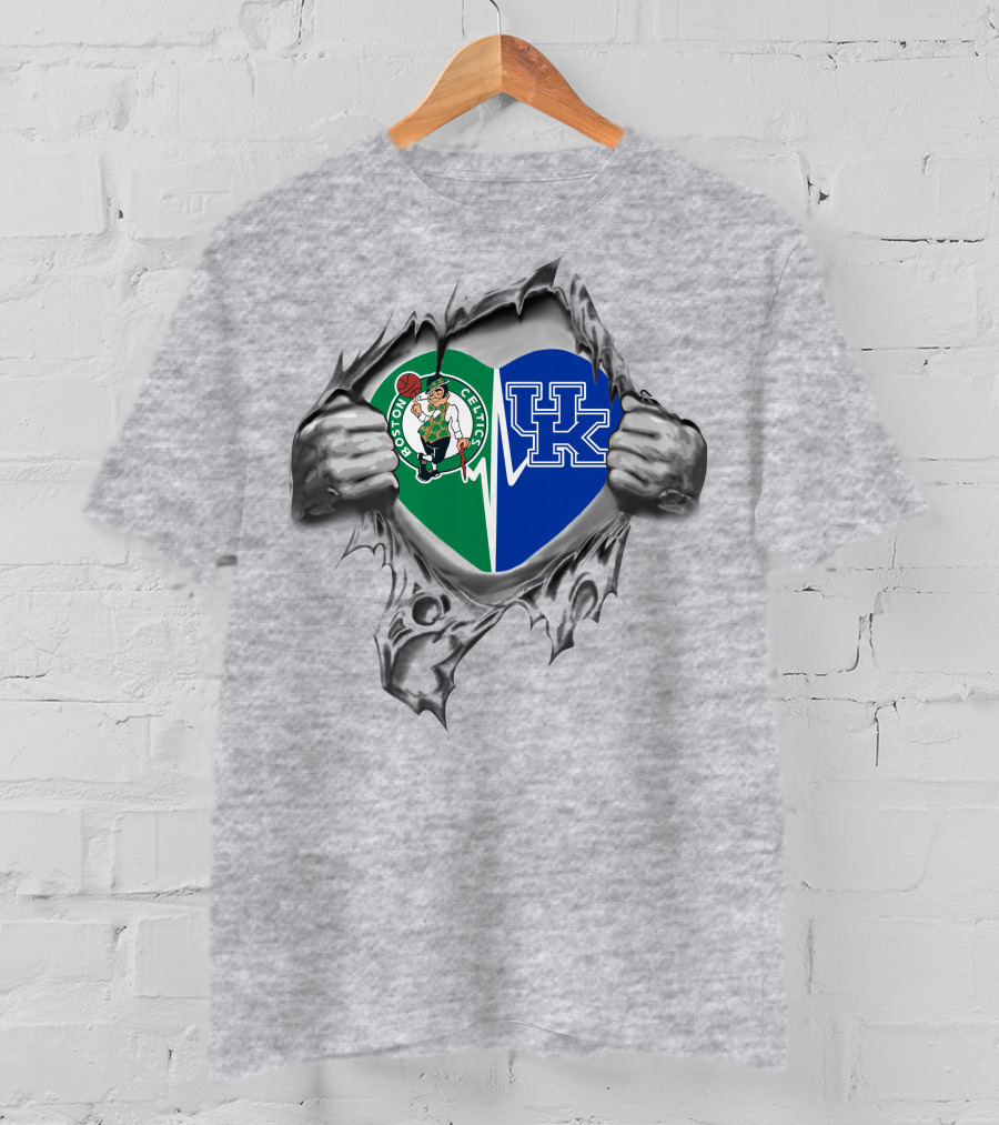 Boston Celtics Kentucky Wildcats Heart Made Of Loyalty T-Shirt