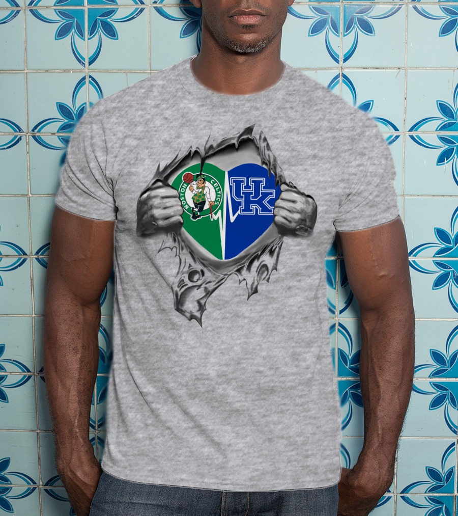 Boston Celtics Kentucky Wildcats Heart Made Of Loyalty T-Shirt