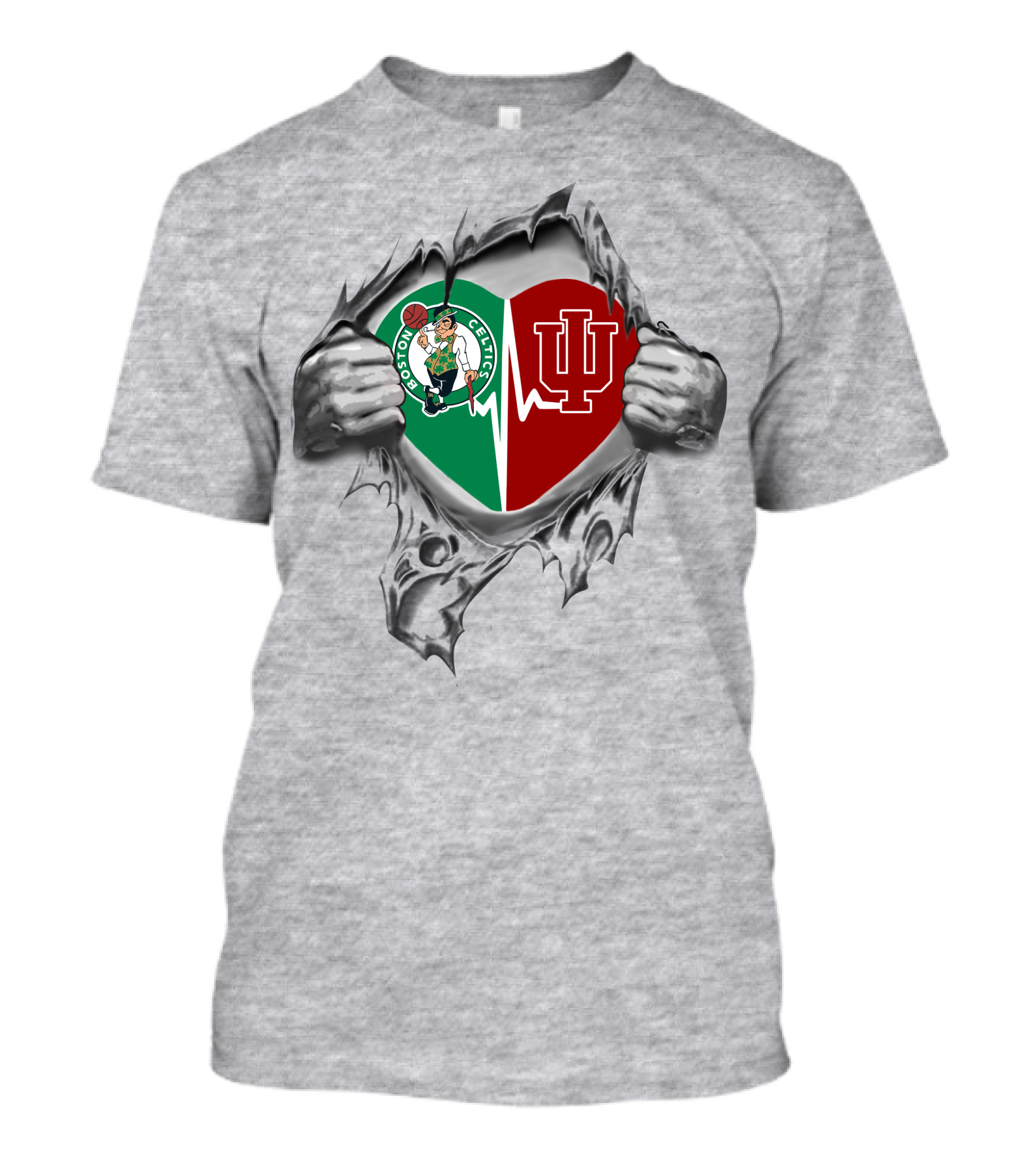 Boston Celtics Indiana Hoosiers Heartbeat Passion T-Shirt