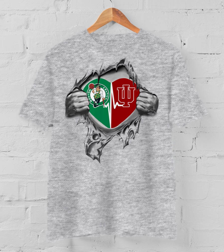 Boston Celtics Indiana Hoosiers Heartbeat Passion T-Shirt