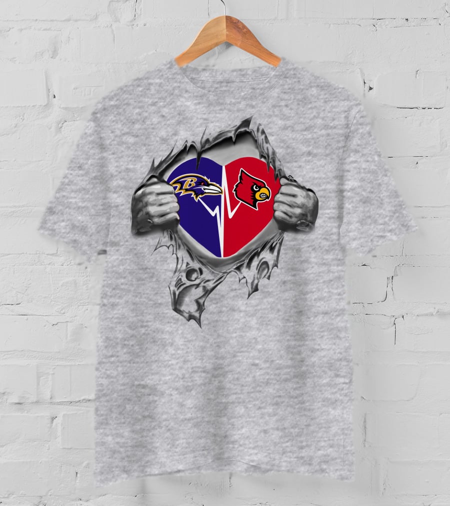 Ravens Louisville Heartbeat Passion Dual Loyalty T-Shirt
