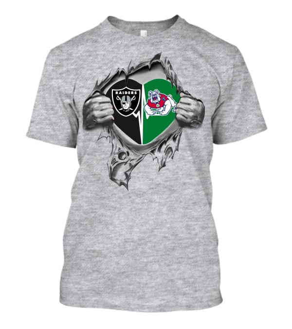 Raiders Fresno State Bulldogs Heart Icons Loyalty T-Shirt
