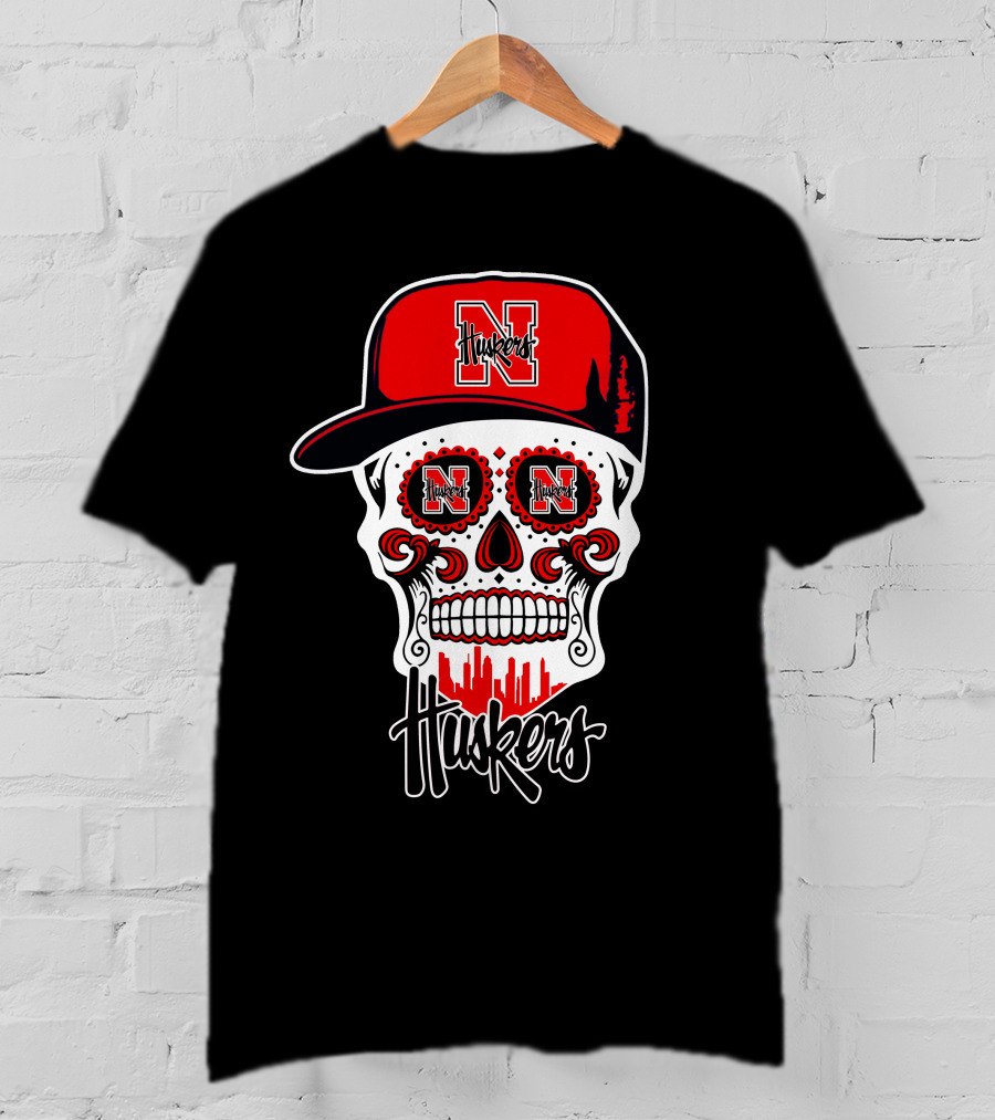 Huskers Skull Nebraska Cornhuskers Cap T-Shirt