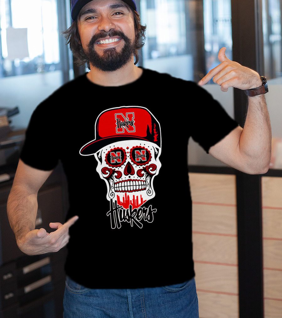 Huskers Skull Nebraska Cornhuskers Cap T-Shirt