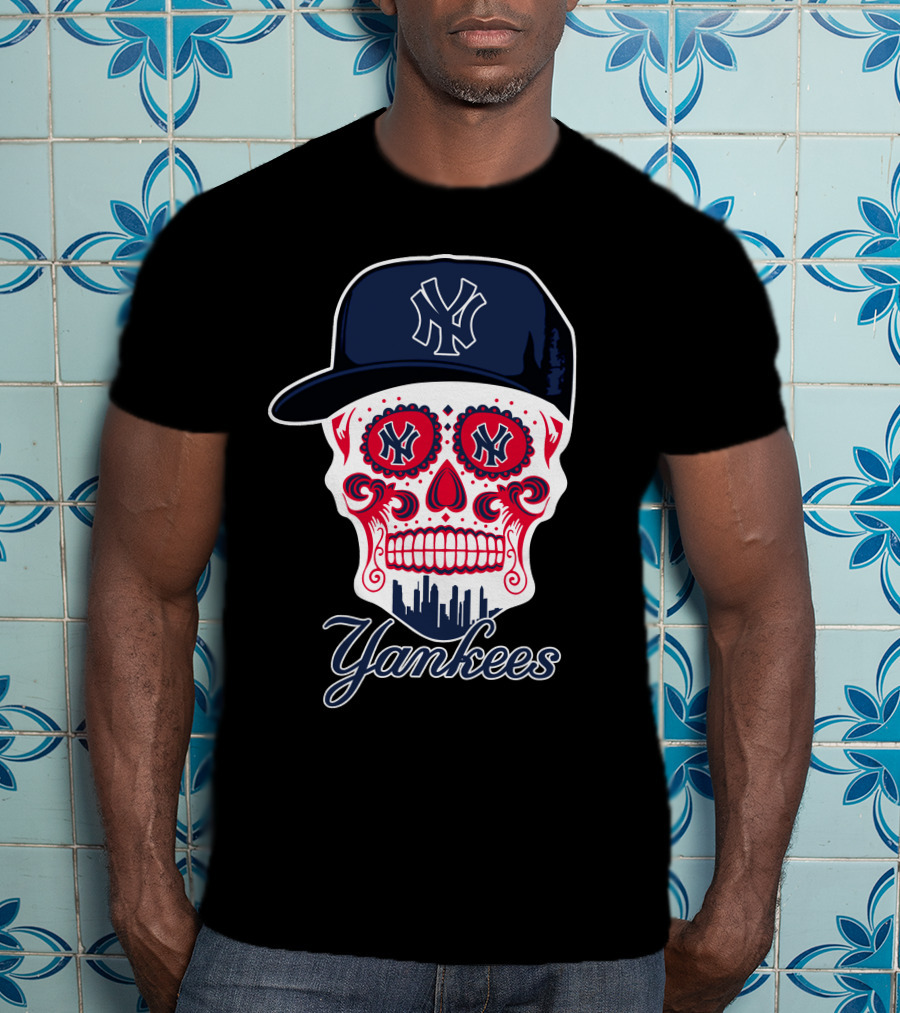 Yankees Skull New York Funny Sugar Skull T-Shirt