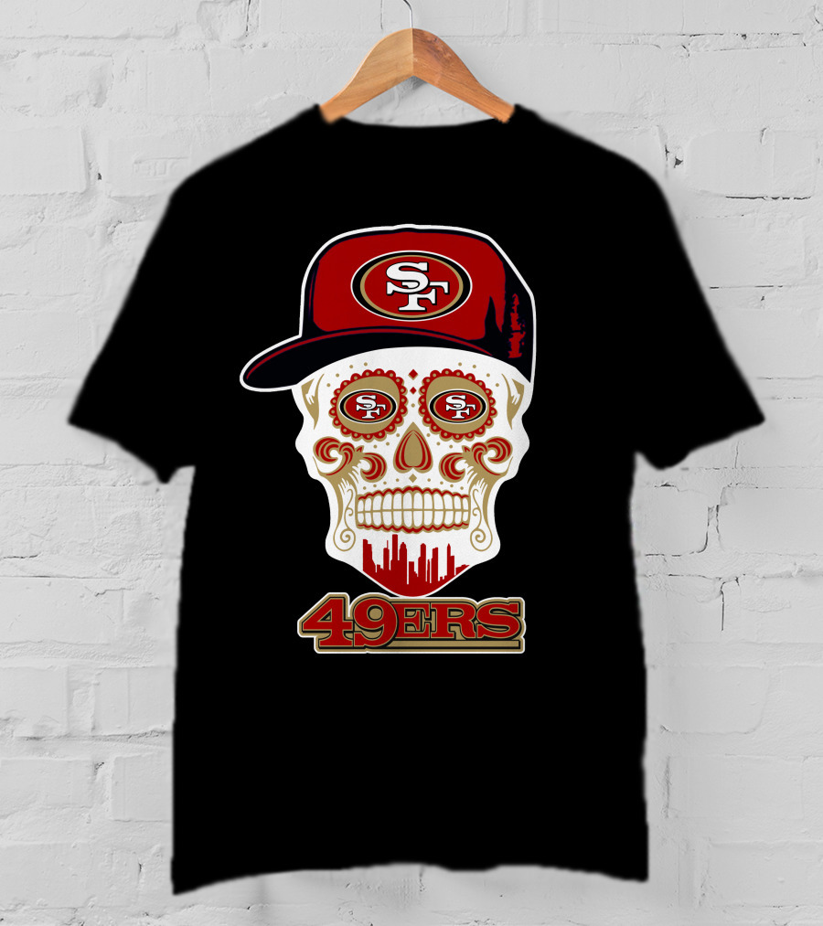 San Francisco 49ers Skull Sf Logo Baseball Cap Funny 49ers T-Shirt