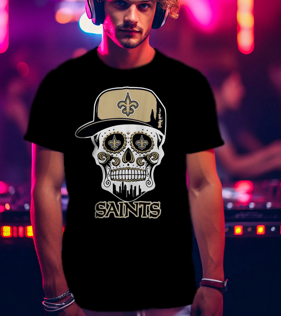 Saints Skull Fleur-De-Lis New Orleans Funny T-Shirt