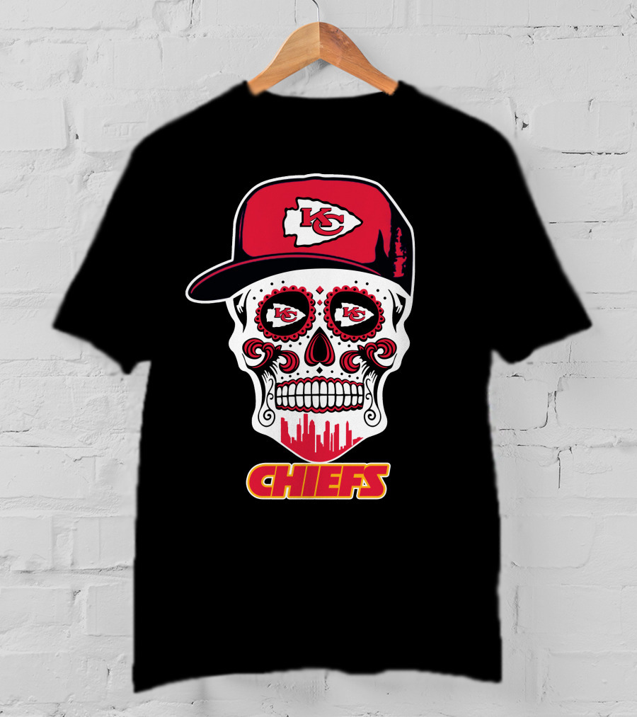 Chiefs Skull With Red Cap And Kansas City T-Shirt