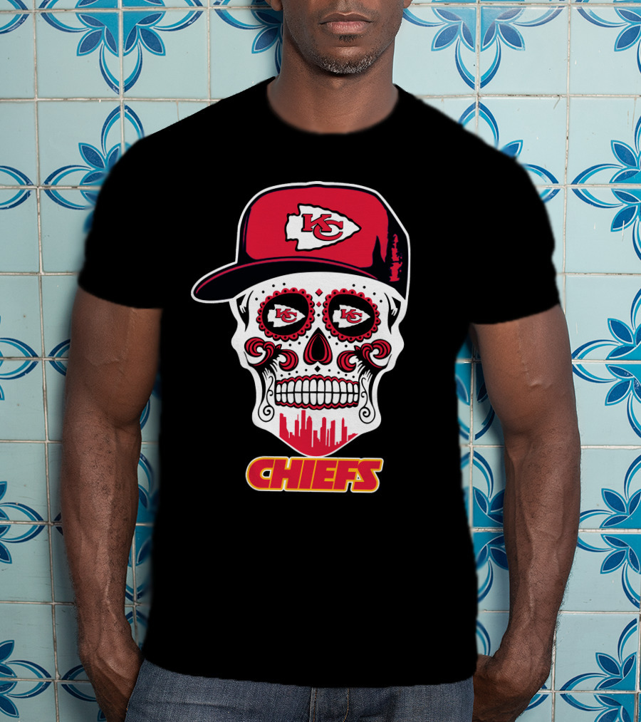 Chiefs Skull With Red Cap And Kansas City T-Shirt