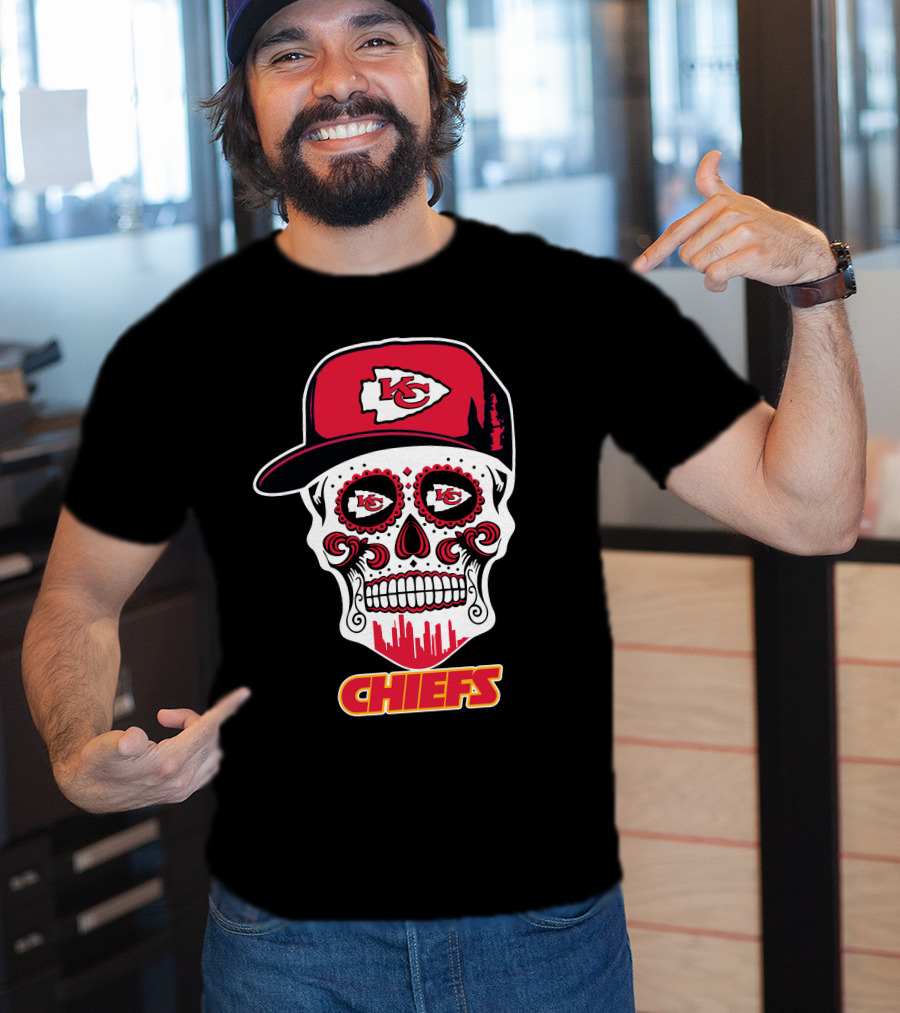 Chiefs Skull With Red Cap And Kansas City T-Shirt