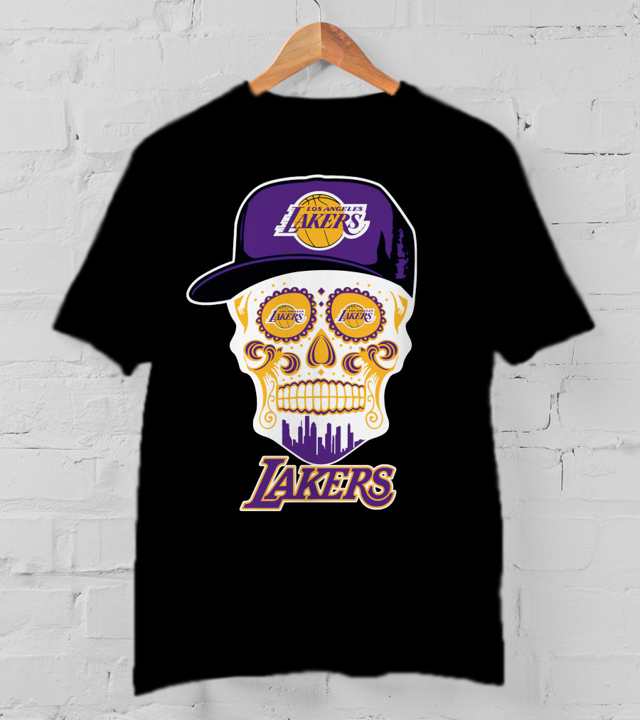 Los Angeles Lakers Skull With Hat T-Shirt