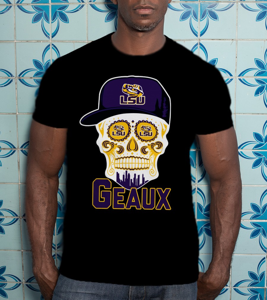 Geaux Lsu Tigers Skull With Logo And Hat T-Shirt