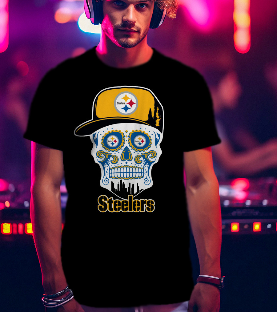 Steelers Skull Cap Pittsburgh Football Team T-Shirt