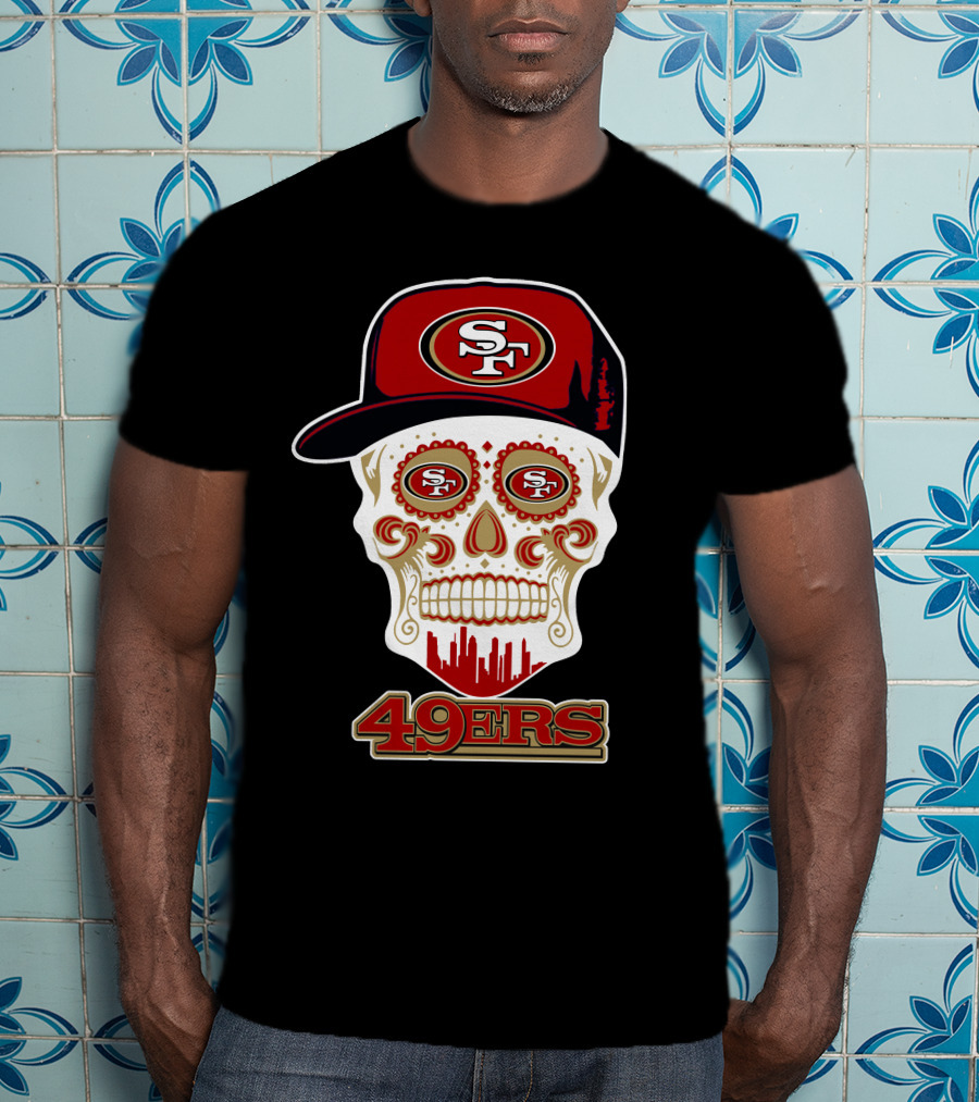 49ers Skull With San Francisco Hat And Funny T-Shirt