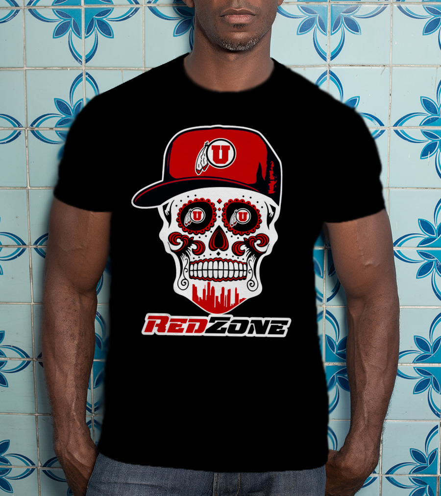 Red Zone Utah Utes Skull Cap T-Shirt