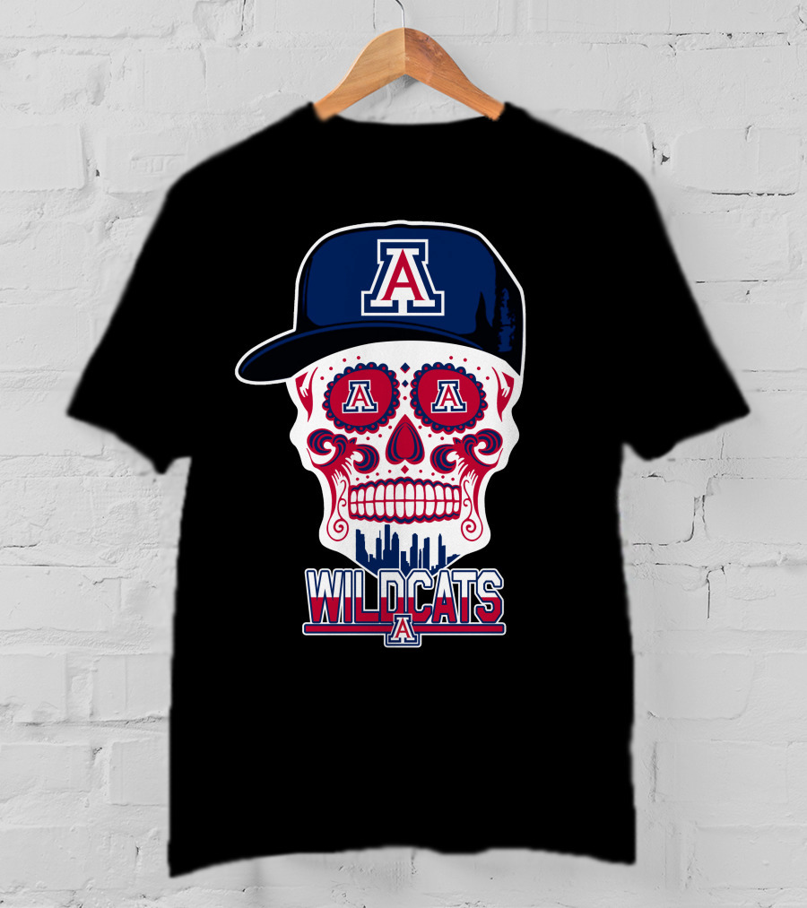 Arizona Wildcats A Logo Skull Wildcats T-Shirt