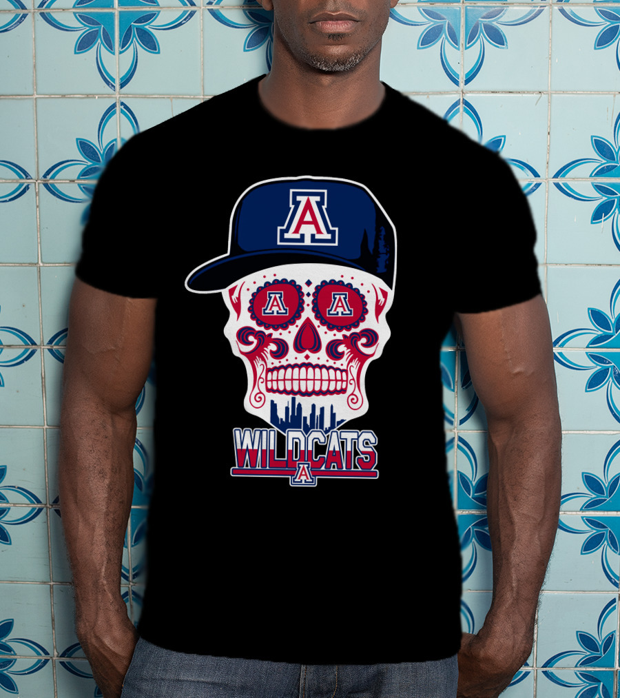 Arizona Wildcats A Logo Skull Wildcats T-Shirt