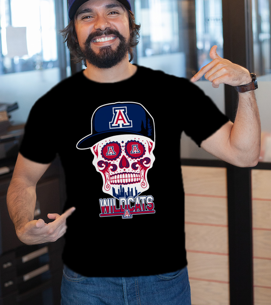 Arizona Wildcats A Logo Skull Wildcats T-Shirt