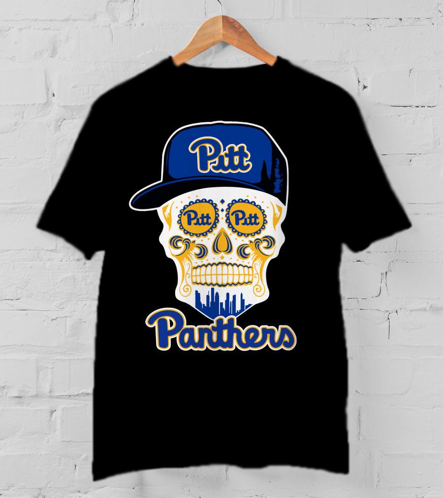 Pittsburgh Panthers Pitt Skull With Hat T-Shirt