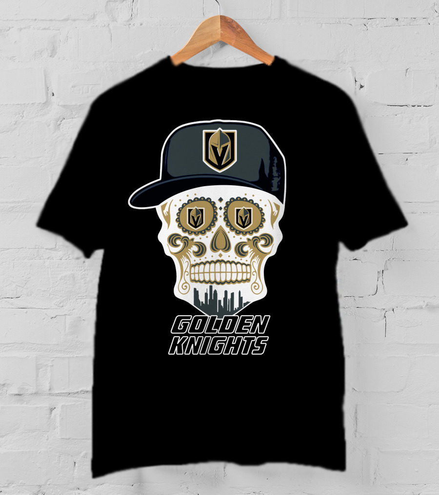Golden Knights Skull Cap Logo Fun T-Shirt