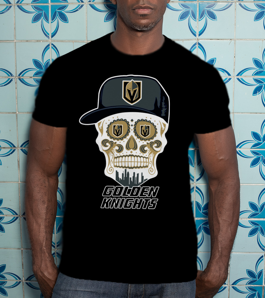 Golden Knights Skull Cap Logo Fun T-Shirt