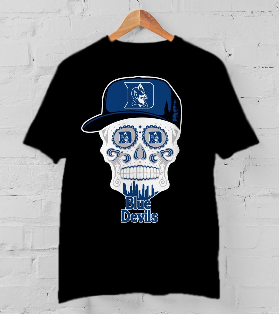 Duke Blue Devils Skull Hat T-Shirt