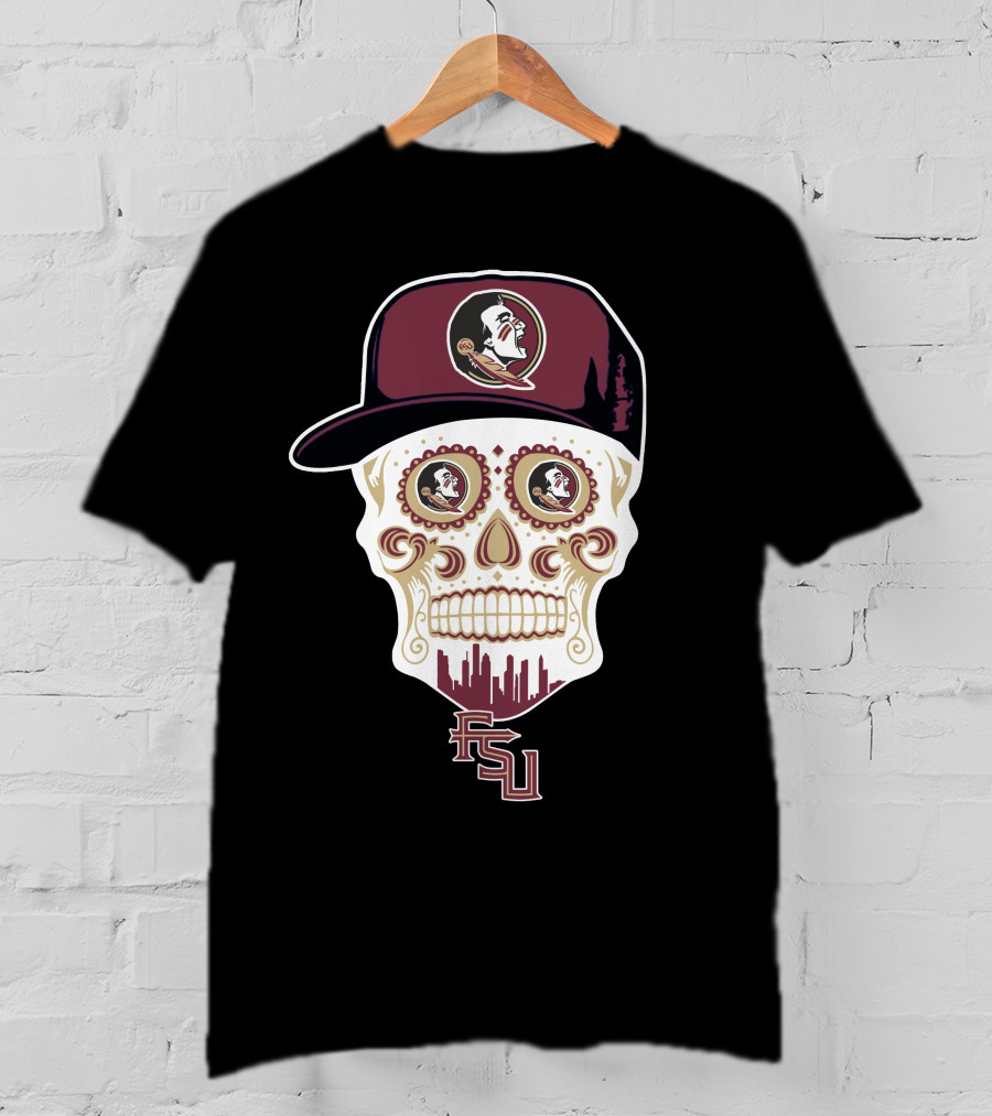 Florida State Seminoles Skull With Logo And Fsu T-Shirt