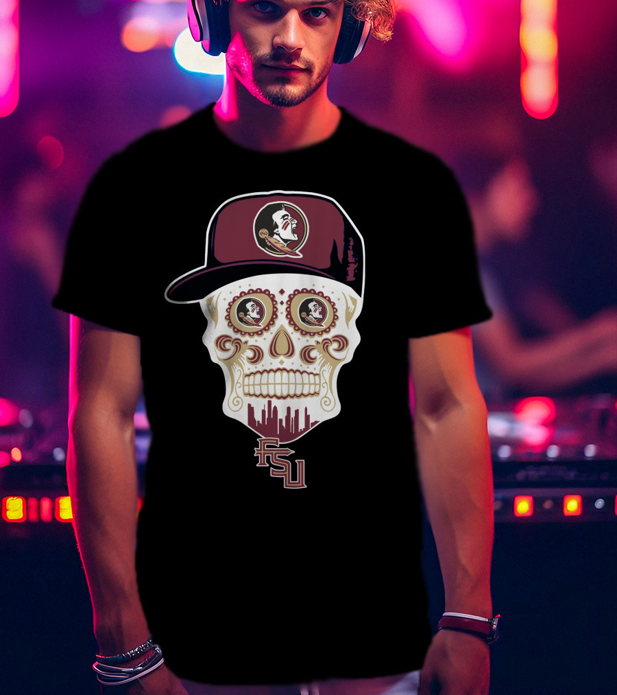 Florida State Seminoles Skull With Logo And Fsu T-Shirt